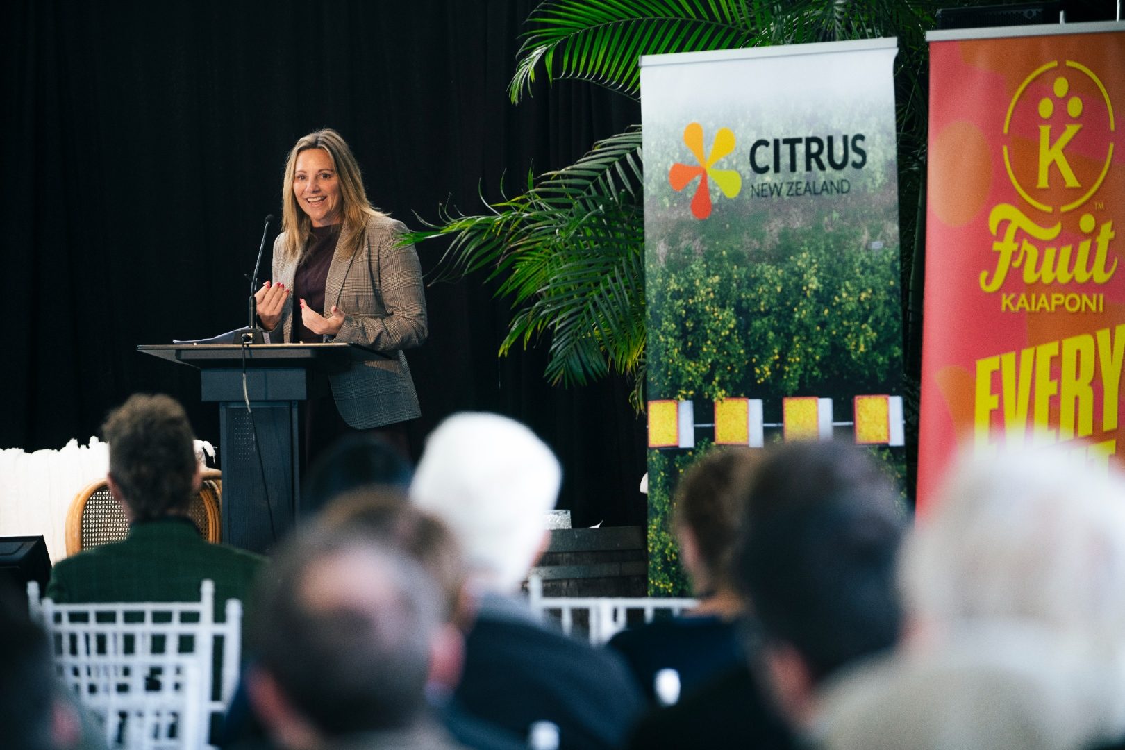 Dr Victoria Hatton speaking at a Citrus NZ event